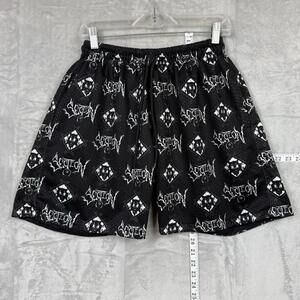 Section 8 Official Mesh Shorts Black White All Over Graphic Logo Print Size S